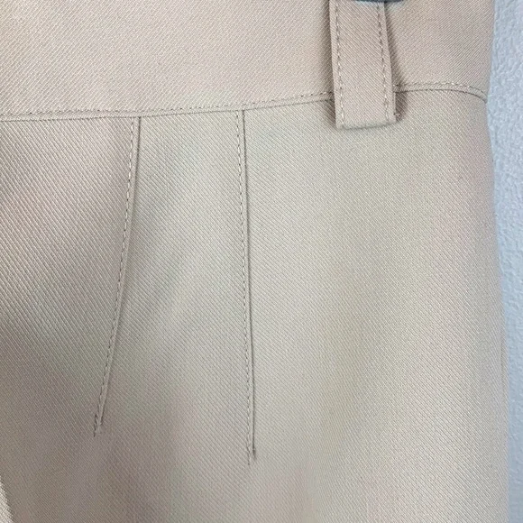 Zara High Waisted Wide Leg Stitch Pleat Pants Cream XS - Picture 5 of 10